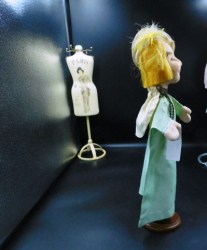 hand puppet green dress side